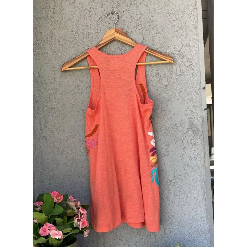 Humming Butterfly Embroidered Patchwork Tank Top S - image 3